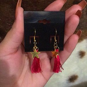 Star and tassel earrings